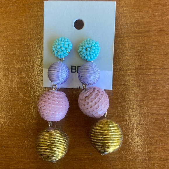 BP Nordstrom Multi color round sequin beaded texture drop round ball earrings - Picture 2 of 5